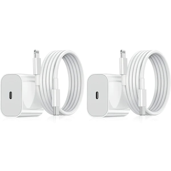 2-pack - iPhone-laddare - Snabbladdare - Adapter + Datakabel 20W 2-pack iPhone