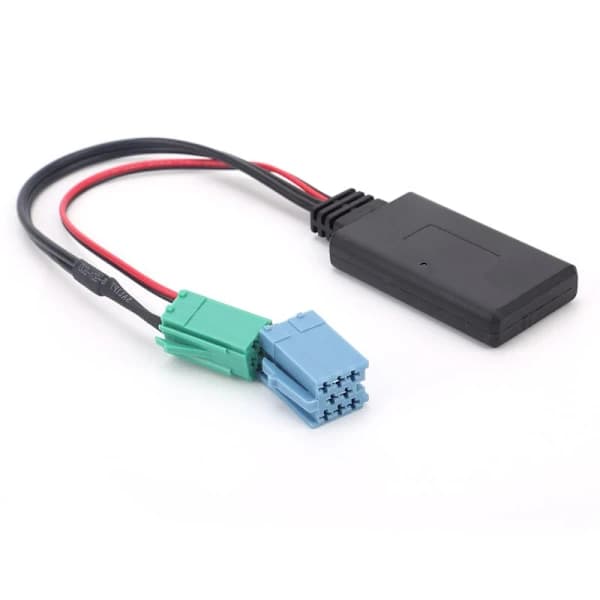 Mini bilstereo-adapter, ISO 6-pin/8-pin hanstik, Bluetooth 5.0 AUX-kabel til Renault Clio/Espace/Kangoo/Laguna.