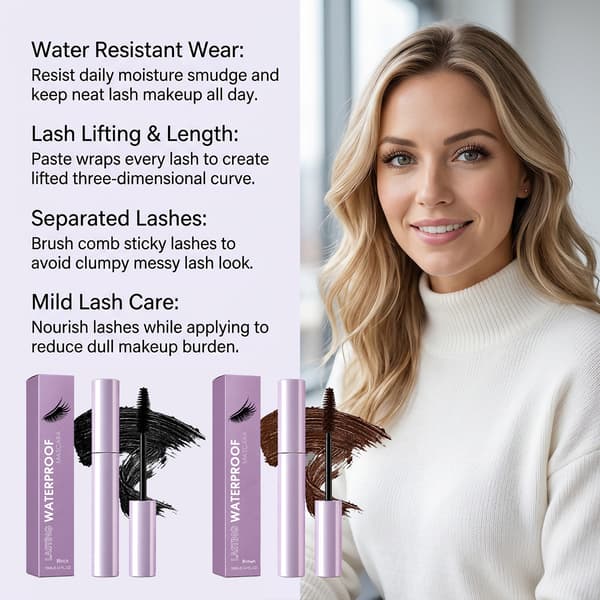 Holdbar Vandfast Mascara 10ml Sort & Brun Volumengivende Øjenvippeløft til Hverdagsbrug & Date 2 stk. black