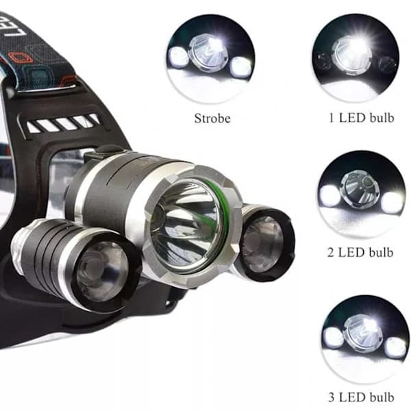 Ladattava 30W LED-otsalamppu, musta