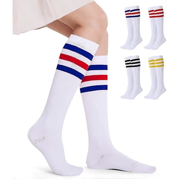4 parin polvisukat naisille, arkipäivän putkisukat Multicolor