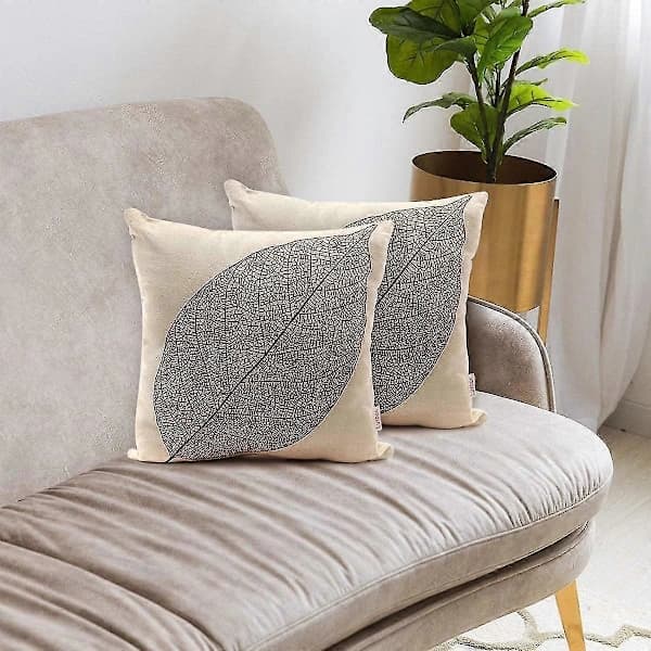 Set med 2 örngott med antika löv (45 x 45 cm)
