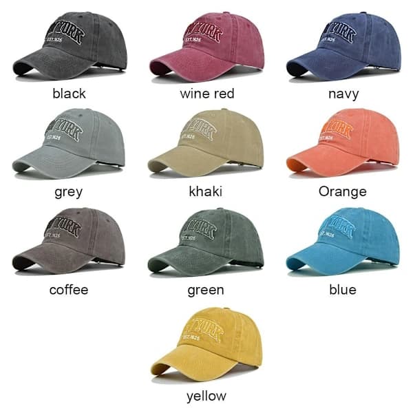 New York Broderi Baseballkasketter Distressed Faded Kasket GRÅ grå grey