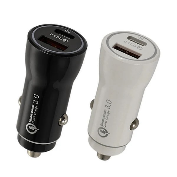 Hurtig biloplader til iPhone 17 / iPhone 17 Air / iPhone 17 Pro / iPhone 17 Pro Max - Cigartænderstik USB USBC
