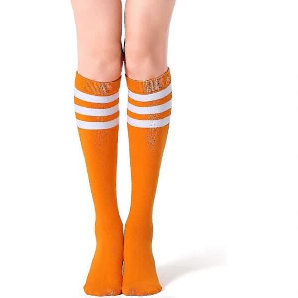 4-pak knæstrømper til kvinder, hverdagsrørstrømper Orange white