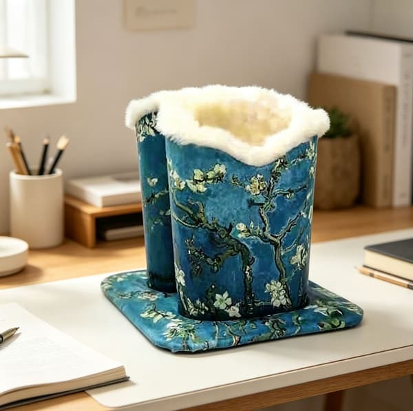 Detta läderglasögonfodral med plyschfoder har en dubbelhövdad ram med en magnetisk bas, vilket gör det till en perfekt present till vänner och