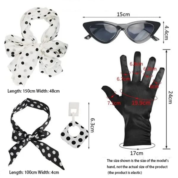 Rockabilly-tilbehør for kvinner, 50-talls kjole-tilbehør