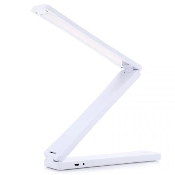 LED bordlampe, foldbar, dæmpbar, batteridrevet, hvid.
