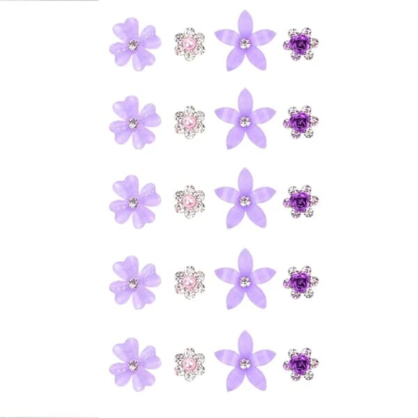 Elegant strasshåraccessoarset - 20 delar Purple