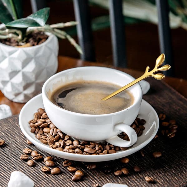 10 guldskeer til kaffe, små skeer, velegnet til te, espresso, desserter, sødt sæt i rustfrit stål