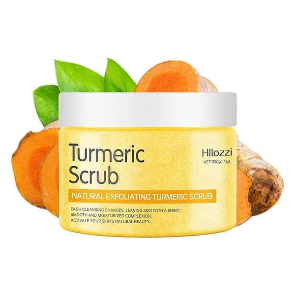 Kroppsskrubb 200g - Exfolierande saltskrubb för slät hud, kokosnöt kaffe gurkmeja Turmeric