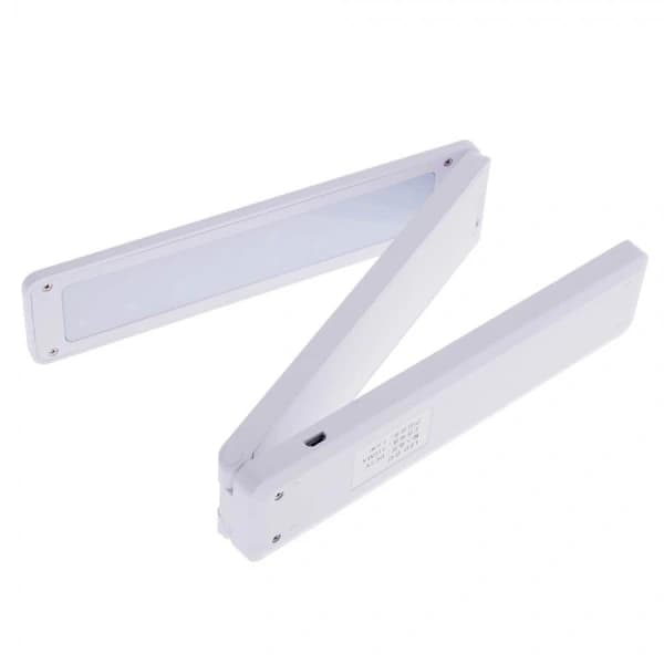 LED-skrivbordslampa, vikbar, dimbar, batteridriven, vit.