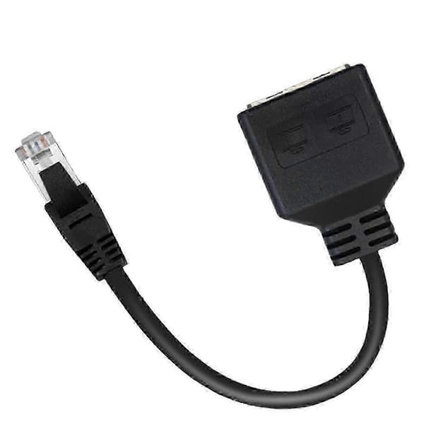 2-pak med 1-til-2 Ethernet LAN netværksadapterkabler, RJ45 1 han til 2 hun, SZRH AK