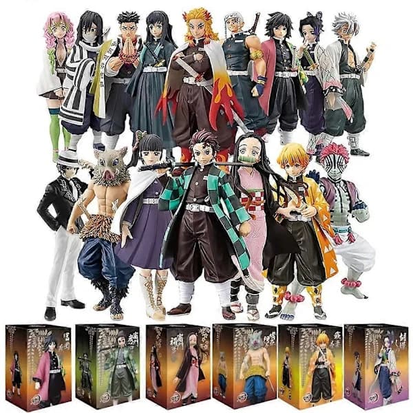 Demon Slayer PVC-figurer: Tanjiro, Zenitsu, Nezuko - Perfekt julklapp! (Ingen låda ingår)