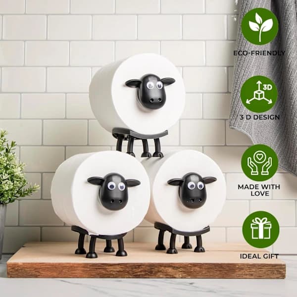 Toalettpappershållare Får - Söt Badrumsinredning - 3-pack