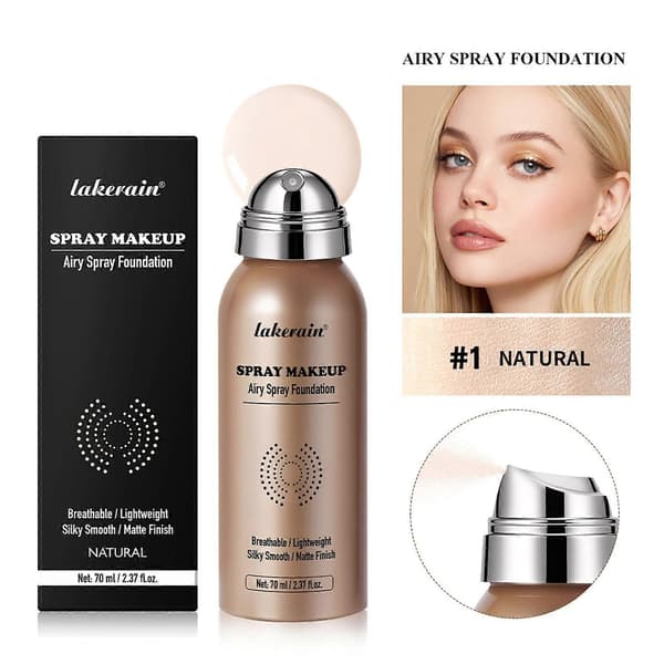 Silkeaktig Sprayfoundation | Feilfri Setting Spray Foundation Egnet for Moden Hud | Lett og Langvarig Sprayfoundation