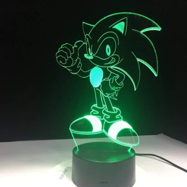 CDQ Sonic The Hedgehog Lampe - Farverig Bordlampe til Børneværelser