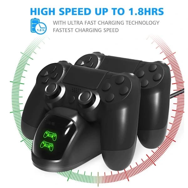 Dobbelt PS4/PS4 Slim/PS4 Pro controller ladestation