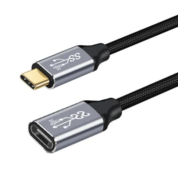 USB-C förlängningskabel, 100W hane till hona laddnings- och datakabel, 1,5 meter