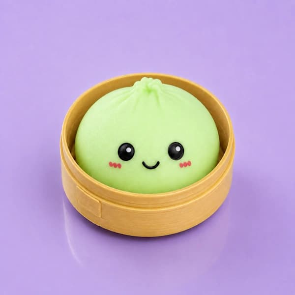 Dumpling Squishy Mystery Box 5,5 cm – Kawaii Fidget Legetøj & Stressbold til Børn +3 år