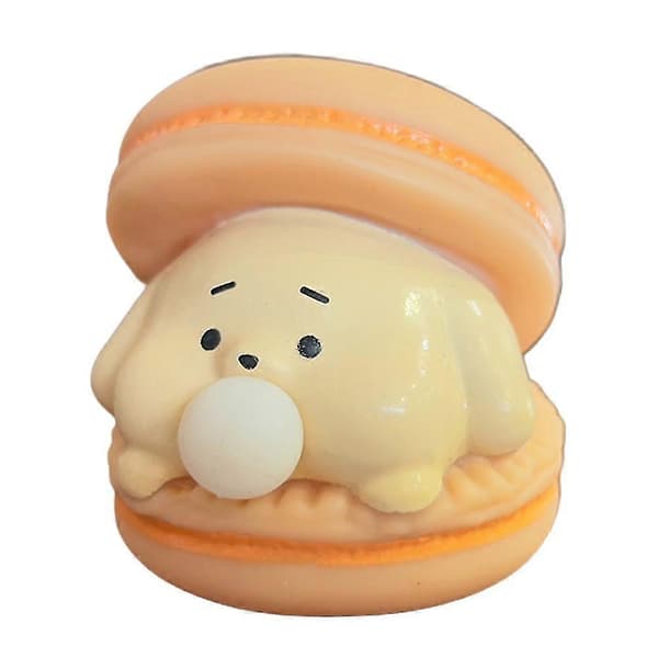 Bubble Macaron Blasting Dekompressionsleksak Kreativ Tecknad Söt Dekoration (4-pack)