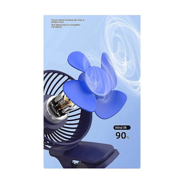 1200mah Sommer Clip-on Ventilator Bærbar Automatisk Oscillerende Hovedventilator Genopladelig Høj Vindkraft Ventilator til Studerende Pink