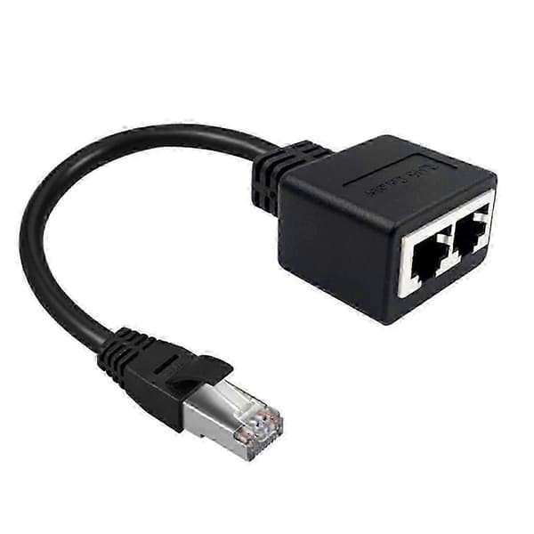 2-pak med 1-til-2 Ethernet LAN netværksadapterkabler, RJ45 1 han til 2 hun, SZRH AK
