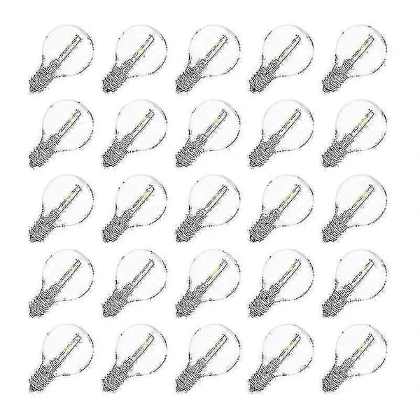 25 kpl LED G40 E14 vaihtopolttimot 0,6W 2700K LED-filamenttipolttimo