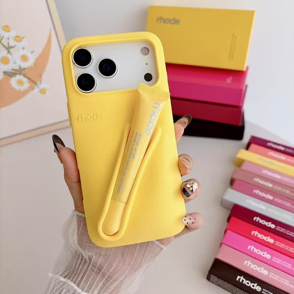 Rhode Lip Gloss Raspberry-telefondeksel til iPhone 17 16 15 14 13 12 Pro Max B Raspberry Jelly yellow iphone13promax
