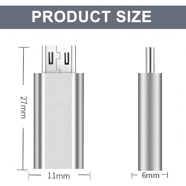 2-pak USB-C til Micro USB-adaptere – USB-C hun til Micro USB han-konvertere – USB-C til Micro USB-adaptere til telefoner og enheder