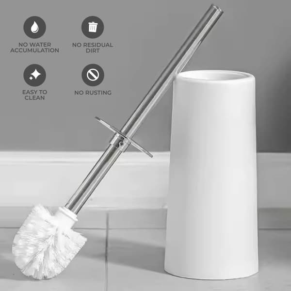 Toalettborste | Premium toalettborstset för eleganta badrum (1 stycke, vit)