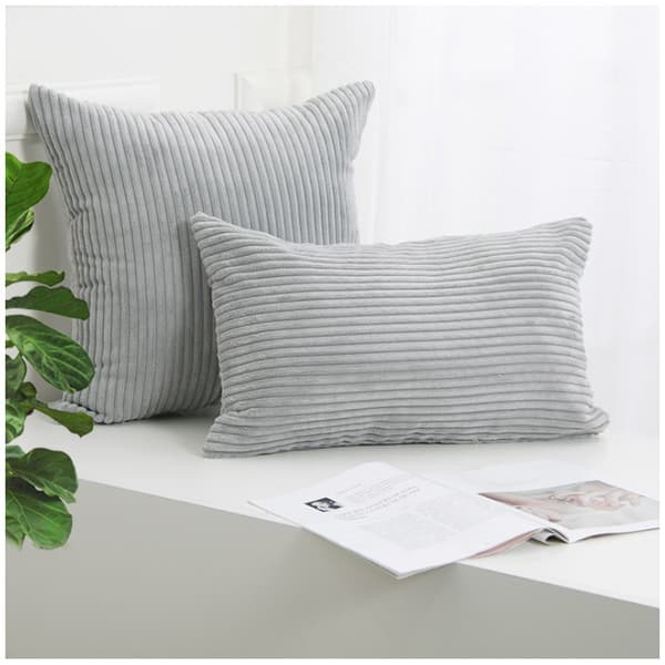 Sæt med 2 dekorative fløjls pudebetræk Bløde pudebetræk til sofa hjem stue soveværelse seng grey 55*55cm