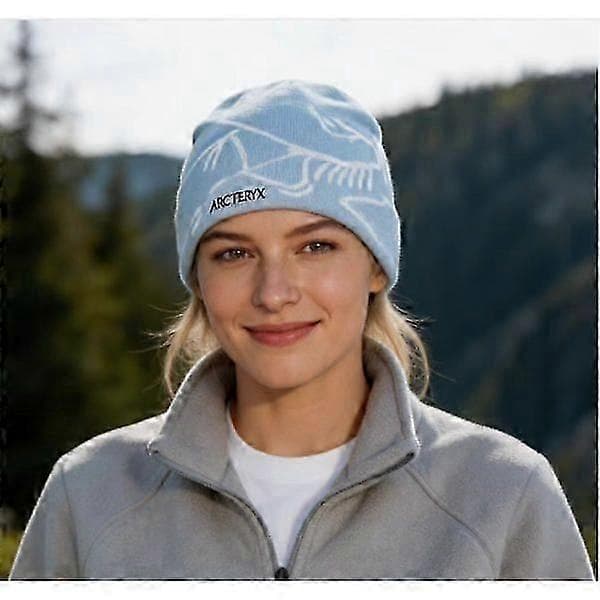 Arc'teryx Bird Head stickad mössa, ljusblå, merinoull, vintermössa, unisex, ljusblå.