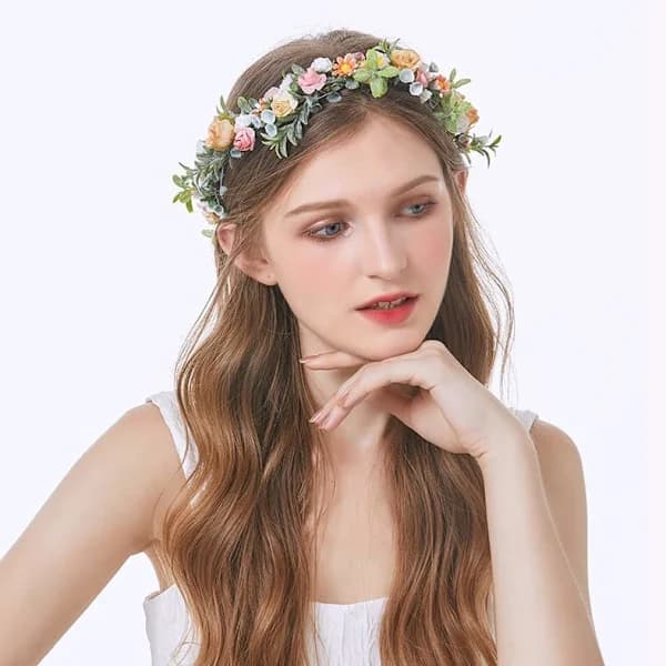 Svensk Midtsommer Blomsterkrans – Boho Blomstergirlander Hodeplagg for Sommerfestligheter