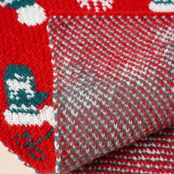 Unisex jule-rensdyr og snefnug tørklæde, varmt strikket langt tørklæde til efterår og vinter