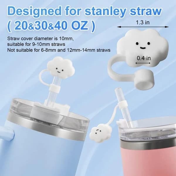 ING Flasklock, 4-pack, Sugrörslock, Sugrörsskydd, Lämpliga för Stanley Cup-tillbehör