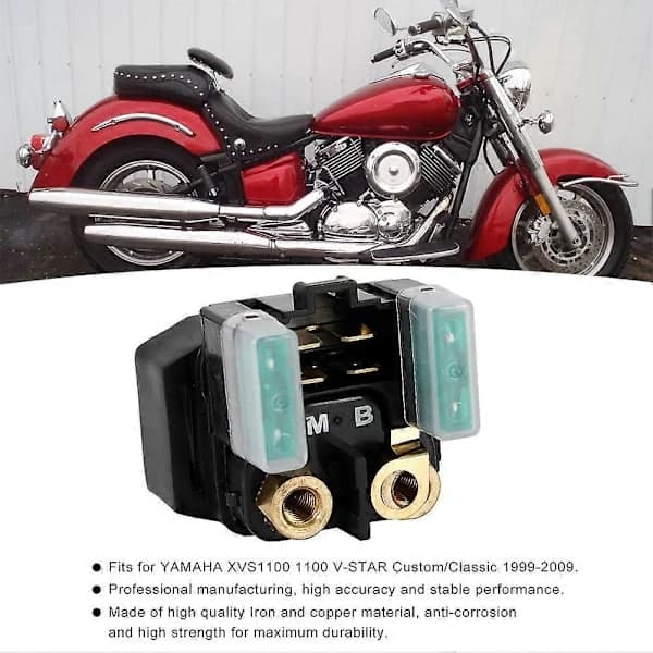 Startrelæ magnetventil, model 1078, egnet til Yamaha XVS1100 1100 V-STAR Custom/Classic modeller 1999-2009.