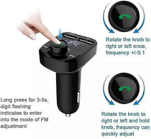 Auton langaton Bluetooth FM-lähetin MP3-soitin USB-auton pikalatausradiovastaanotin