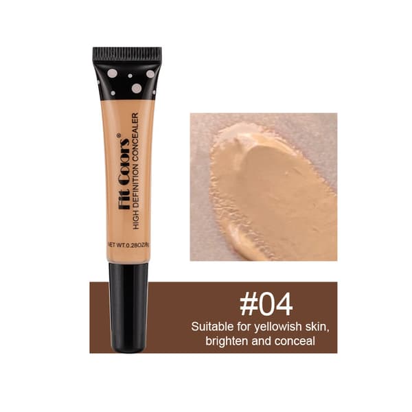 Fit Colors Concealer Tube - Concealer & Contouring Foundation med 8 nuancer til mørke rande 4#