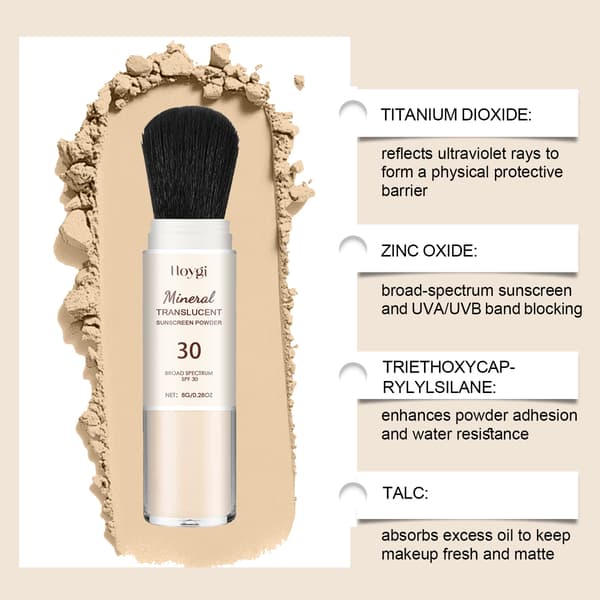 Hawaiian Tropic Mineral Translucent Solskyddspuder med Borste SPF 30
