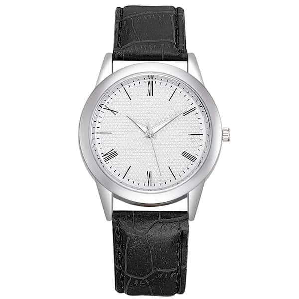 Clean Classic Men's Watch Stylish with Leather Strap - Multiple Colors White