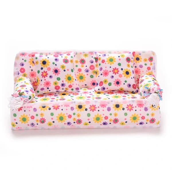 1 st/set soffa med 2 kuddar för Barbie dockhus