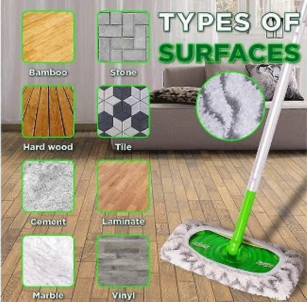 6 stk. Swiffer Sweeper fladmoppe til tør og våd brug, moppehoved-sæt