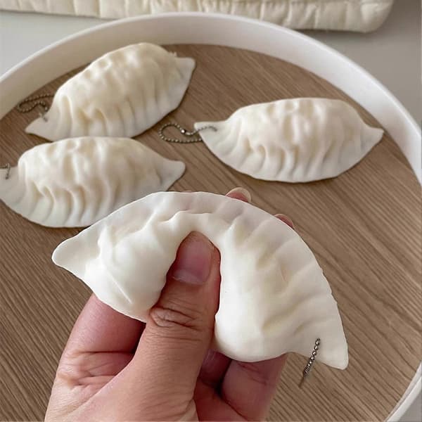 Bærbar Dumpling Fidget - Blød og holdbar til nøglering - mod angst og rejser 1 pc