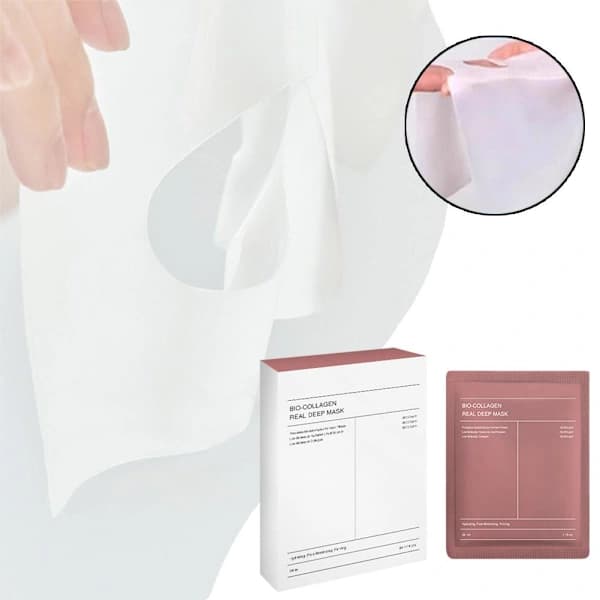 4 stk/pakke Bio-Kollagen Real Deep Hydrating Mask Sheet Boost Mask Pore Molecular Collagen Sheet A7Q5