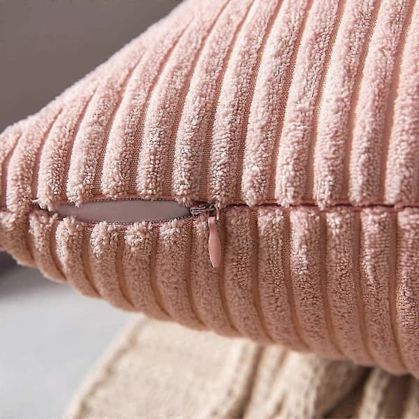 Sæt med 2 dekorative fløjls pudebetræk Bløde pudebetræk til sofa hjem stue soveværelse seng pink 55*55cm