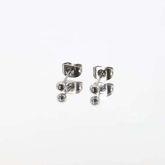 Titanium sfæriske ørestikker, unisex, 3 mm, allergivenlige, sølv