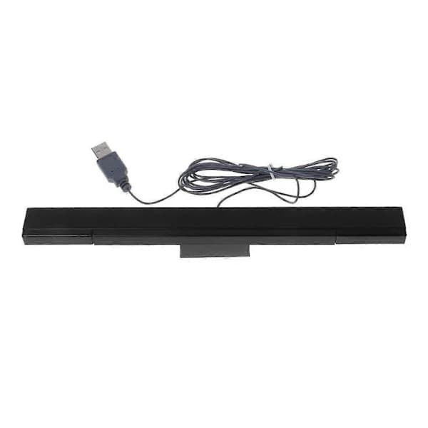 USB kablet sensorbar til Wii-system, udskiftelig infrarød (IR) strålebevægelsessensor signalmodtager, sort.