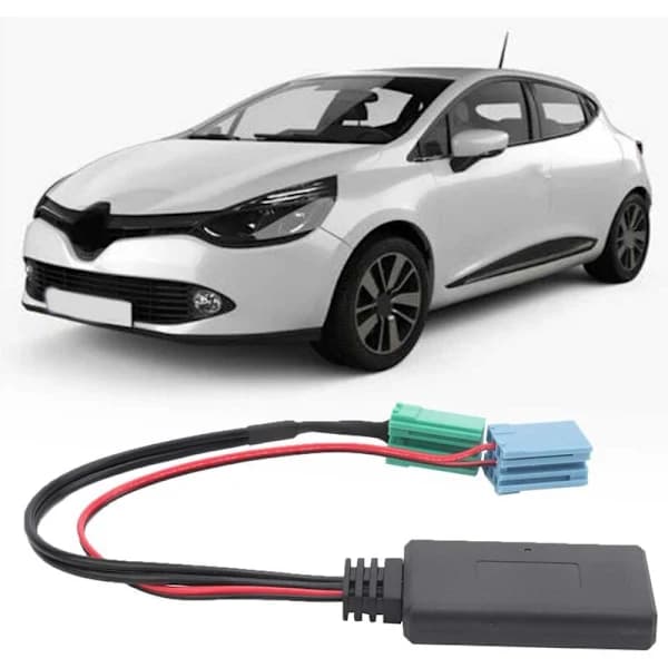 Mini bilstereo-adapter, ISO 6-pin/8-pin hanstik, Bluetooth 5.0 AUX-kabel til Renault Clio/Espace/Kangoo/Laguna.