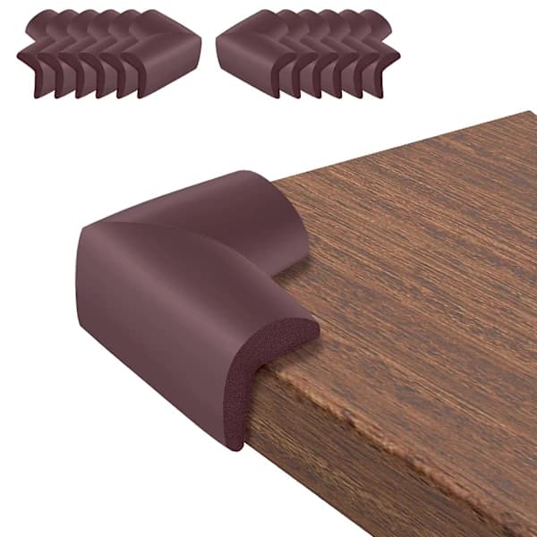 12-pack mjuka hörnskydd, barnsäkerhetsmöbelhörnskydd (kaffefärg)
